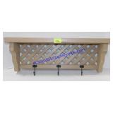 Decorative Shelf with Hooks 23x9x5