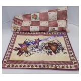 Primitive Oval Table Cloth and 5 Place Mats