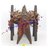 Primative Star Candle Holder 11"