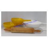 Lot of (3) Strainers and Rolling Pin