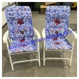 Pair of Floral Padded Fold-Up Chairs