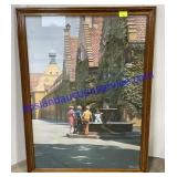 Children Playing in Fountain Print (36 x 26)