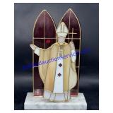 The Tiffany Stained Glass Pope (12")