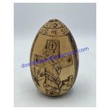 Wooden Engraved Egg (4")