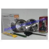 Saw Blades, Air Regulator, Level, Etc..