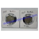 1929 & 1935 Buffalo Nickels