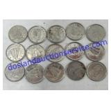 Lot of (15) Canadian Dimes - Various Years
