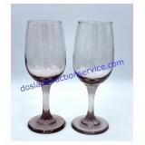 Lot of (8) Pink Glass Wine Glasses
