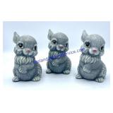 Lot of (3) Bunny Statues