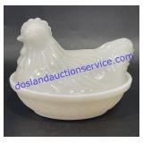 Small Glass Nesting Chicken