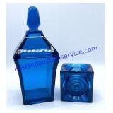 Beautiful Blue Glass Dish & Votive Holder