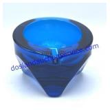 Blue Glass Ashtray