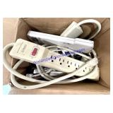 Box Of Power Strips & Drop Cords
