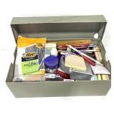 Shoe Box of Misc. Office Supplies