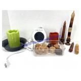 Lot of Decorative Candles & Candle Warmer