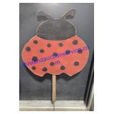 Wooden Ladybug Yard Pick (45")