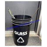 Plastic Glass Bucket w/ Some Stakes