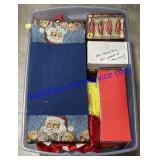Tote of Holiday Decor & Ornaments