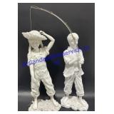 Pair of Fishing Statues (16")
