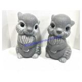 Pair of Large Bunny Statues (12")