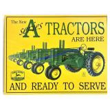 John Deere "A" Series Tractors Sign (16 x 12)