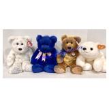 Lot of (4) Large TY Beanie Babies