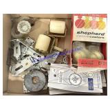 Antique Glass Knob, Casters, Etc..