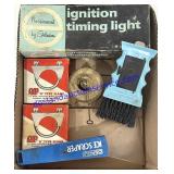 Ignition Timing Light, U Clamps, Ice Scraper,