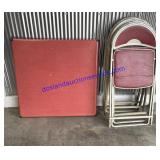 Vintage Samsonite Card Table + (4) Chairs
