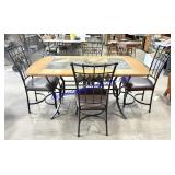 Wooden/Stone Top Table + (4) Chairs