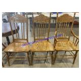 Lot of (3) Wooden Chairs (44")