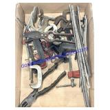 Flat of Misc. Vintage Tools & Clamps