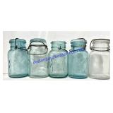 Lot of (6) Glass Jars