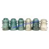 Lot of (6) Small Glass Insulators