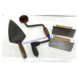 Antique Hand Drill & Concrete Tools