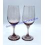 Lot of (8) Pink Glass Wine Glasses