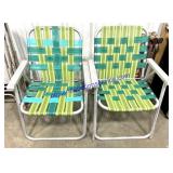 Pair of Green Lawn Chairs