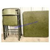 Vintage Cosco Card Table + (4) Chairs
