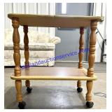 Wooden Cart on Wheels (25 x 24 x 16)