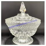 Glass Candy Dish & Lid (9")