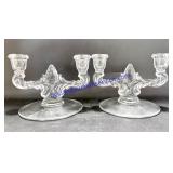 Pair of Glass Candlesticks
