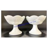 Set of Milk Glass Candlesticks (4")