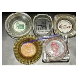 Lot of (5) Vintage Glass Ashtrays