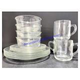 Flat of Clear Glass Dinnerware