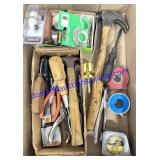 Flat of Hammers, Tape Measures, Screwdrivers,