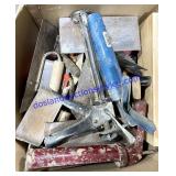 Box of Caulk Guns & Concrete Tools
