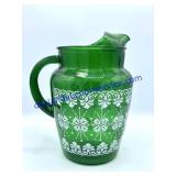 Green Glass Pitcher (9")
