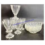 Lot of (5) Tasting Glasses & (3) Bowls