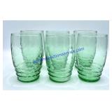 Lot of (6) Green Glasses
