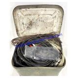 Metal Container Full of Misc. Wires, Cables &